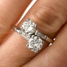 Art Deco Antique Vintage 1.70 Ct White Diamond Wedding Ring 925 Sterling Silver