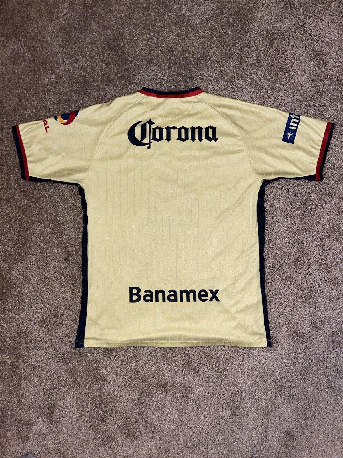 Club América Soccer Jersey Yellow Corona Coca-Cola Sponsors Size XL