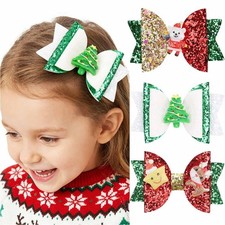 Christmas Hair Clip Xmas Tree Bow Barrettes Snowflake Headpiece for Women st...