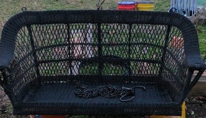 Black Wicker Outdoor Porch Swing Up to 3 Seats Chain Included