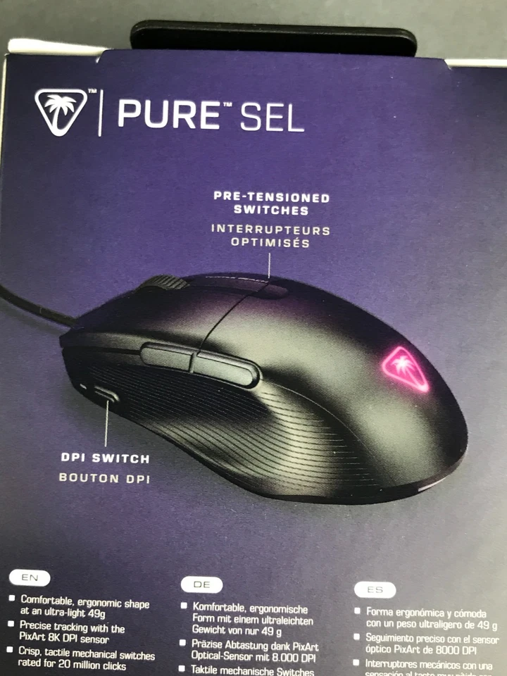 Turtle Beach Pure SEL Ultra-Light Wired Ergonomic RGB Gaming Mouse with 8K DPI - Image 2 of 4