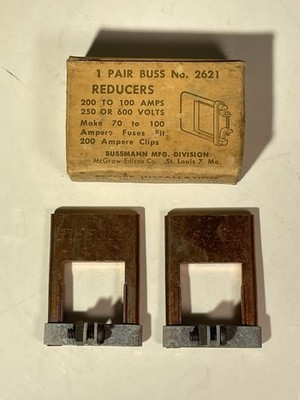SET OF 2 BUSS 2621 REDUCER 200-100A 250-600V BUSSMANN NOS NOB