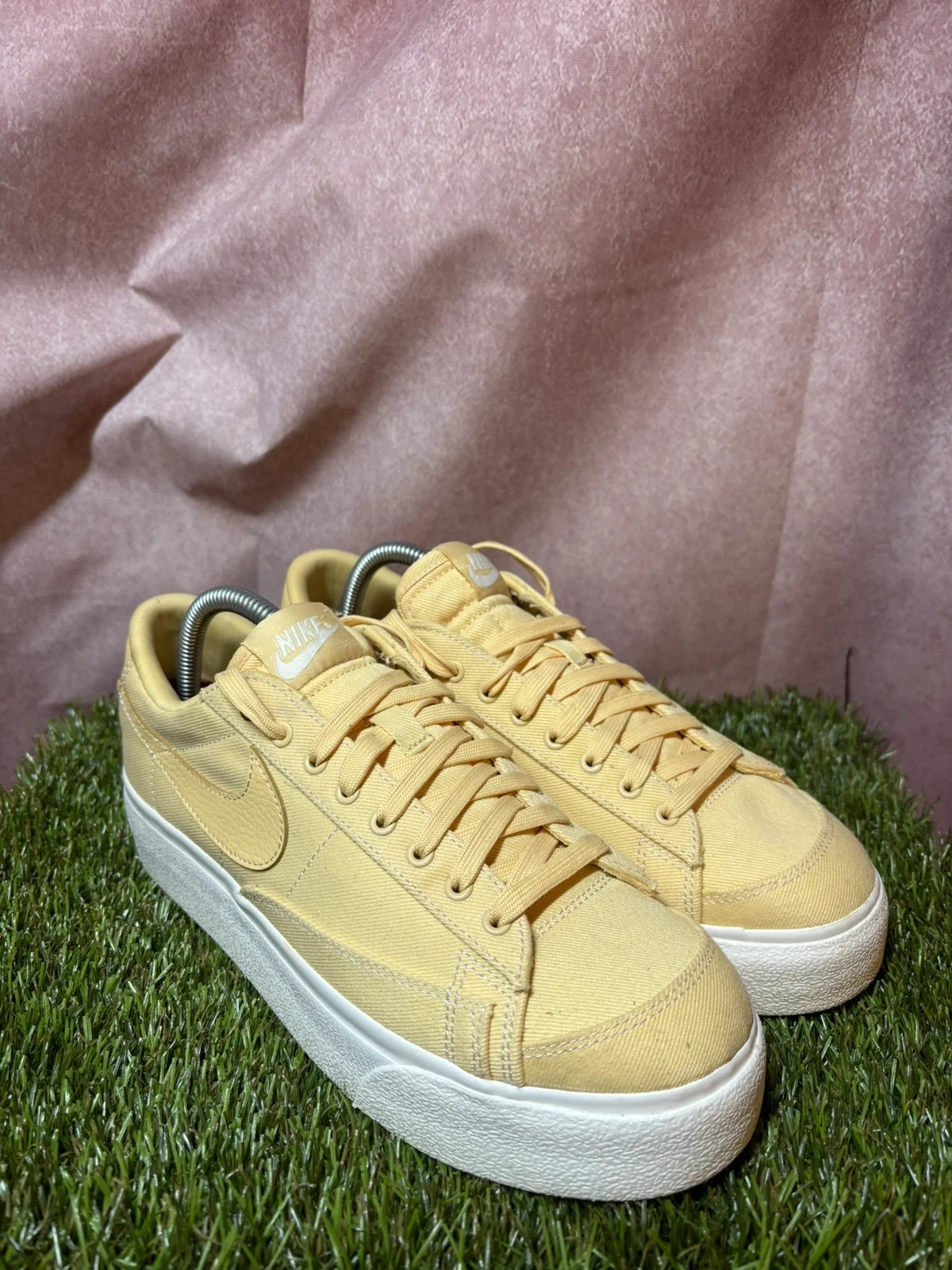 Nike Blazer Low Platform CNVS DV7475 200 Uk Size 5.5 Pale Vanilla Yellow image 2