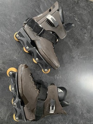 Vintage Chocolate Edwards Brown Aggressive Inline Rollerblade Skates Size 12