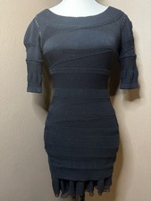 Guess Vintage Y2K Black Knit Off-the-Shoulder Neckline Mini Dress Size XS