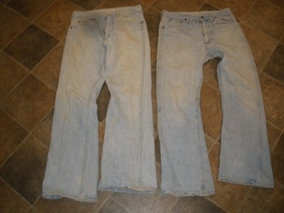 Vntg. Adult Light Blue Jeans Flared/Bell Bottom C description-condition&sz)(O76)
