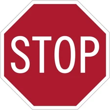 Stop Sign Stickers | 10 Vinyl Decals | 2" octagon shape | outdoor durable