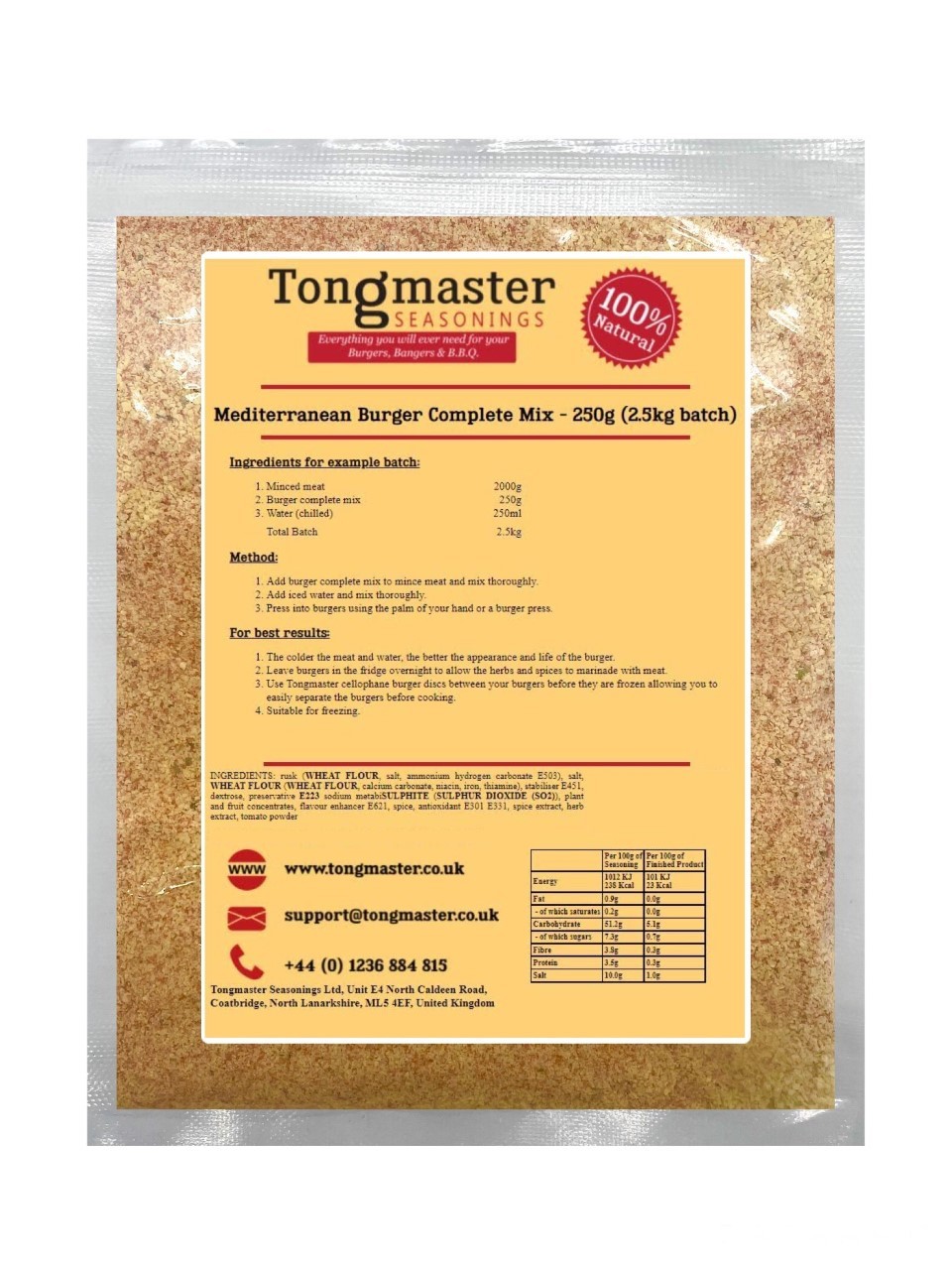 Mediterranean Burger Complete Mix - 100g