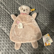 Steiff Sleep Well Comforter Lovey Pink Baby Teddy Bear Blanket NEW