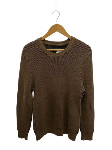 REPLAY Polished Cotton Crew Neck Sweater, XL, Cotton, Brown, UK25