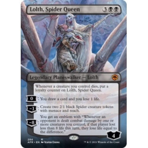 Magic the Gathering Trading Card Game Adventures in the Forgotten Realms Mythic Rare Lolth, Spider Queen #284 [Borderless Planeswalker]