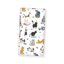 Different Cats Poses Baby Crib Sheets Fitted Crib Sheets Kid Crib Fitted White