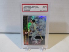 1998 MARK MCGWIRE TOPPS FINEST MYSTERY DUAL SIDED REFRACTOR M10 PSA 9 READ CASE