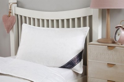 Juniorbett Bett Gänsefedern & Daunen Kissen, Kinder, Kleinkind, Baumwolle (40 cm x 60 cm)
