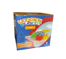 Montessori 4-in-1 Wooden Play Kit Learning Toy 6 Months Sorting Stacking