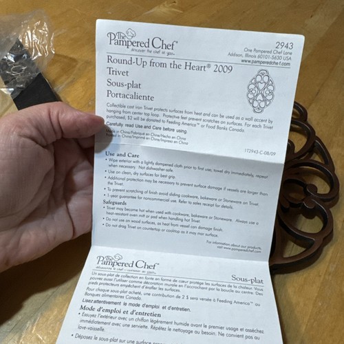 Pampered Chef Round Up From The Heart 1999 Trivet - Picture 4 of 6