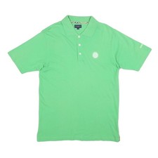 Polo uomo verde BURBERRY M misto cotone manica corta logo ricamato
