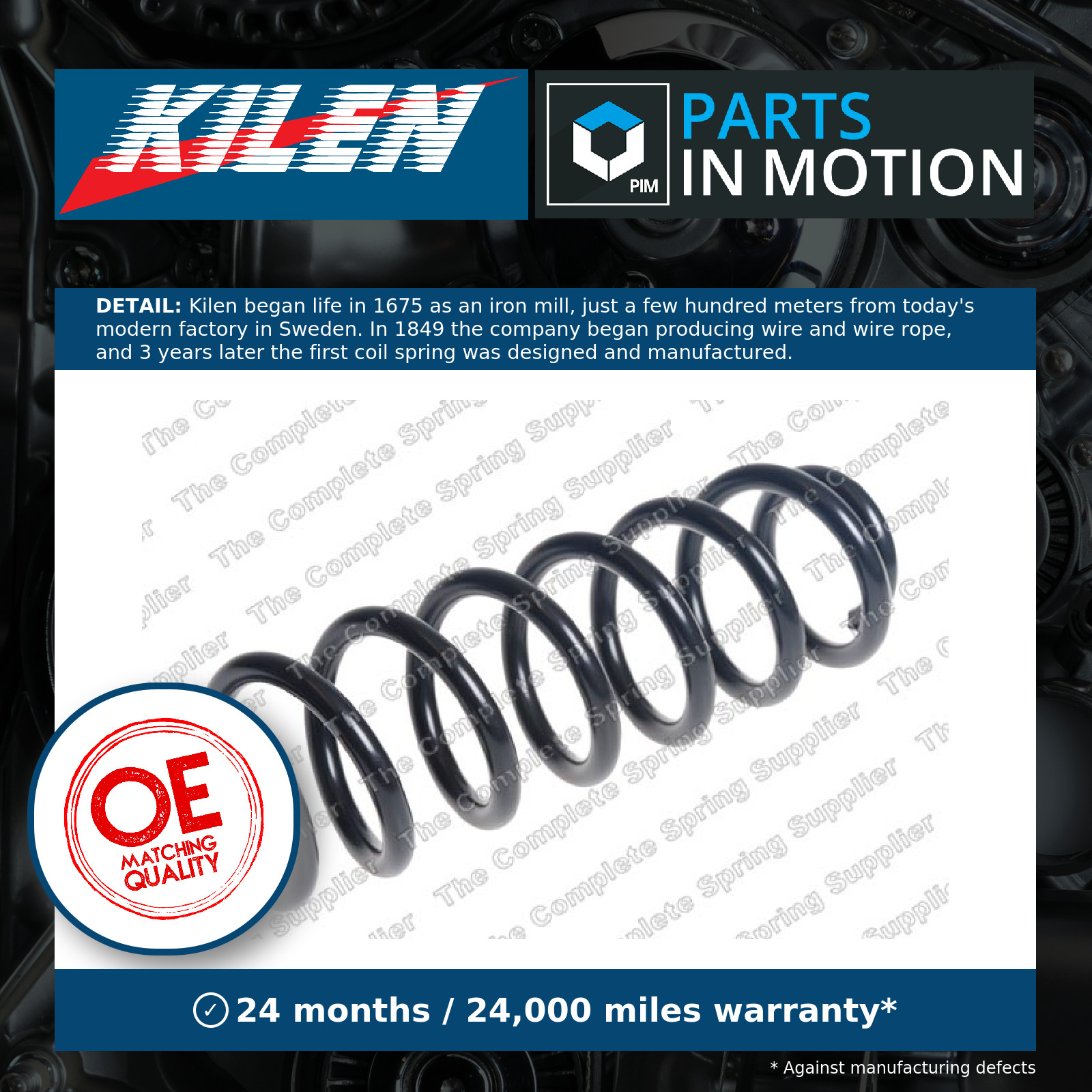 Coil Spring fits AUDI A3 8V 1.6D Rear 14 to 20 Suspension Kilen 5Q0511115FN New - Image 4
