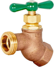 Heavy-Pattern Female No-Kink Hose Bibb, 1/2 Inch FIP Connection, Brass Plumbing