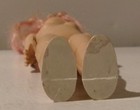 Vintage 1950s hard plastic nude female doll pink hair arms move eyes open/close — photo 5