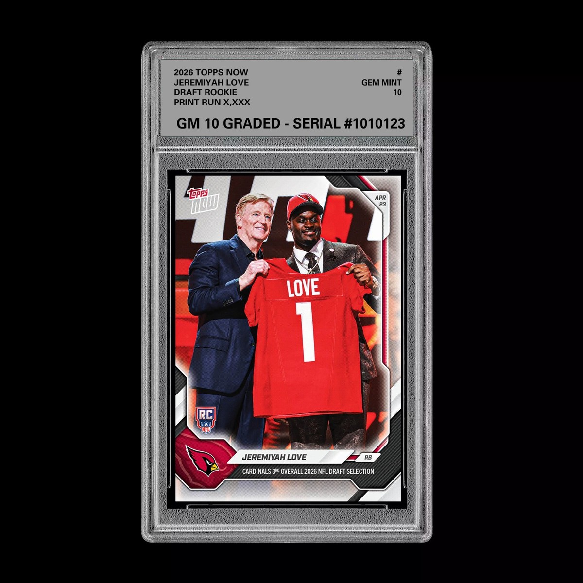 Graded 10 Jeremiyah Love 2025-26 TOPPS NOW RC Rookie Card