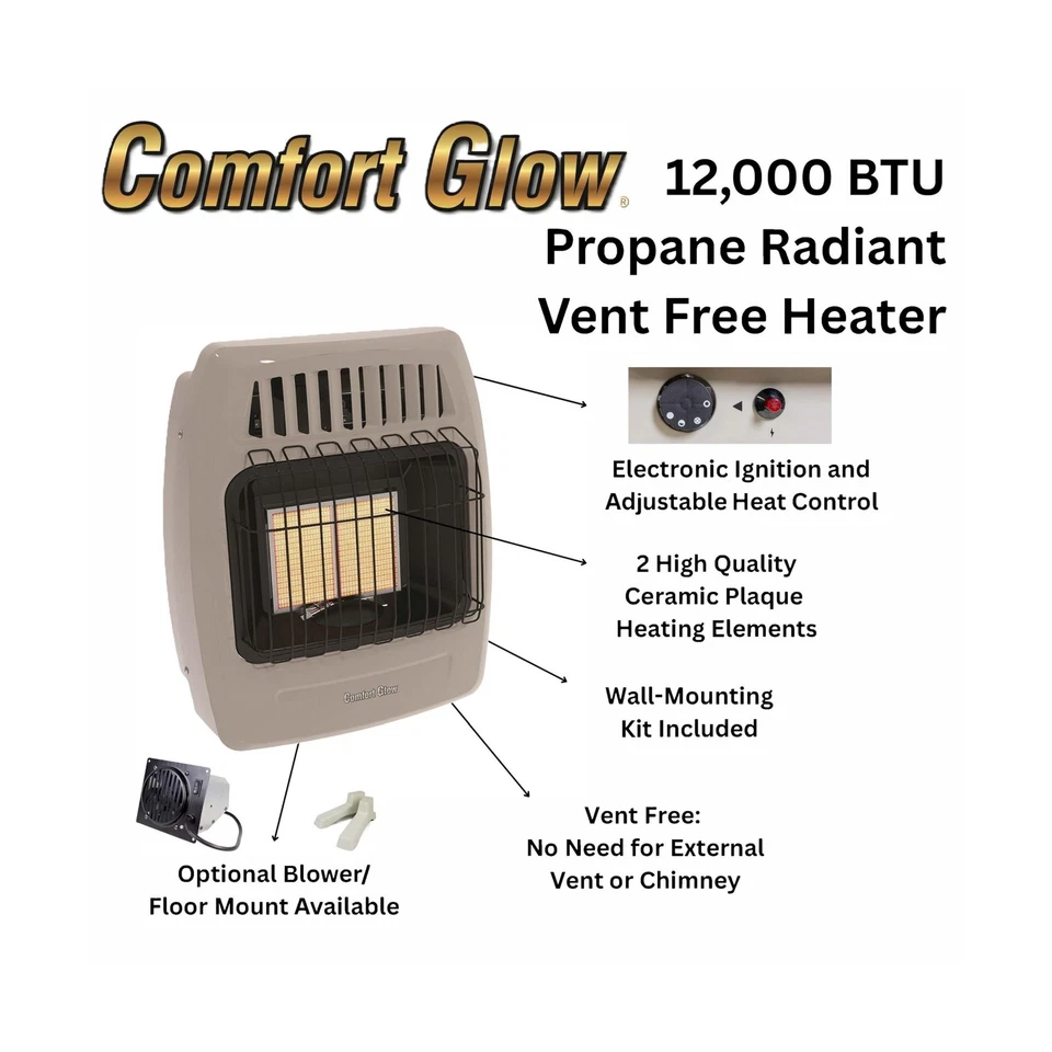 WORLD MKTG OF AMERICA/IMPORT KWP212 2 placas 12000 BTU calentador de pared de gas, gris Foto 2 de 4