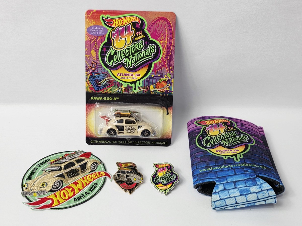 Hot Wheels 24th Nationals KAWA-BUG-A W/ Patch Pins Koozie New Very