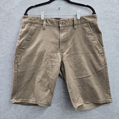 Brixton Men Shorts 34 Brown Chino Twill Toil II Short Button 10'' Inseam