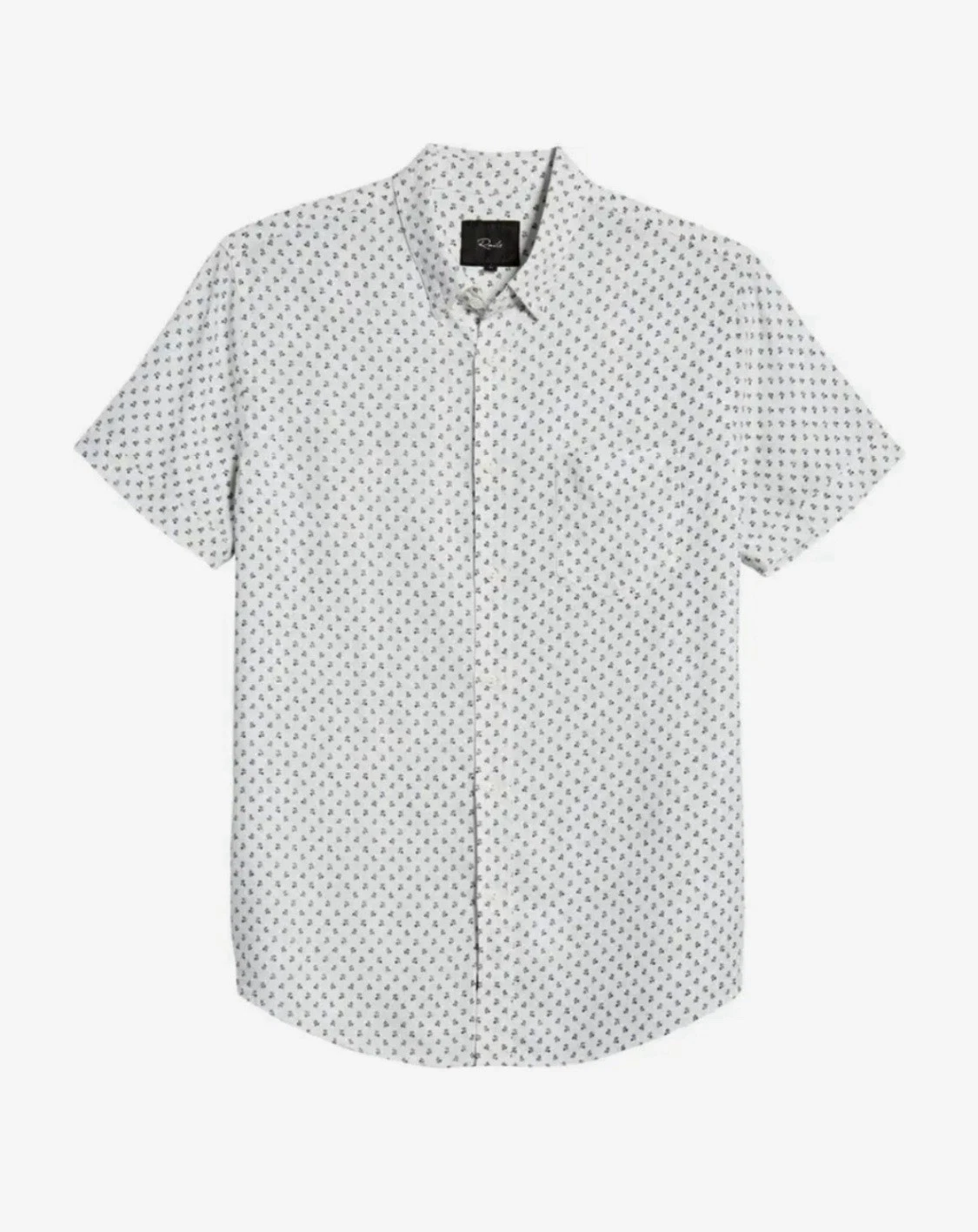 Rails Carson Shirt Mens Sz XXL Linen Blend Short Sleeve Bleu Fleurs White Blue