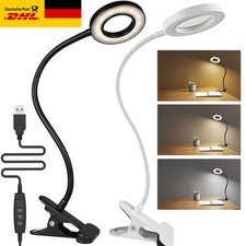 Leselampe LED Klemmleuchte Flexibel USB Dimmbar Bettlampe Schreibtischleuchte