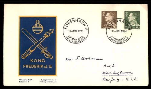 Mayfairstamps Denmark FDC 1961 dual King Frederik First Day Cover aax_63557