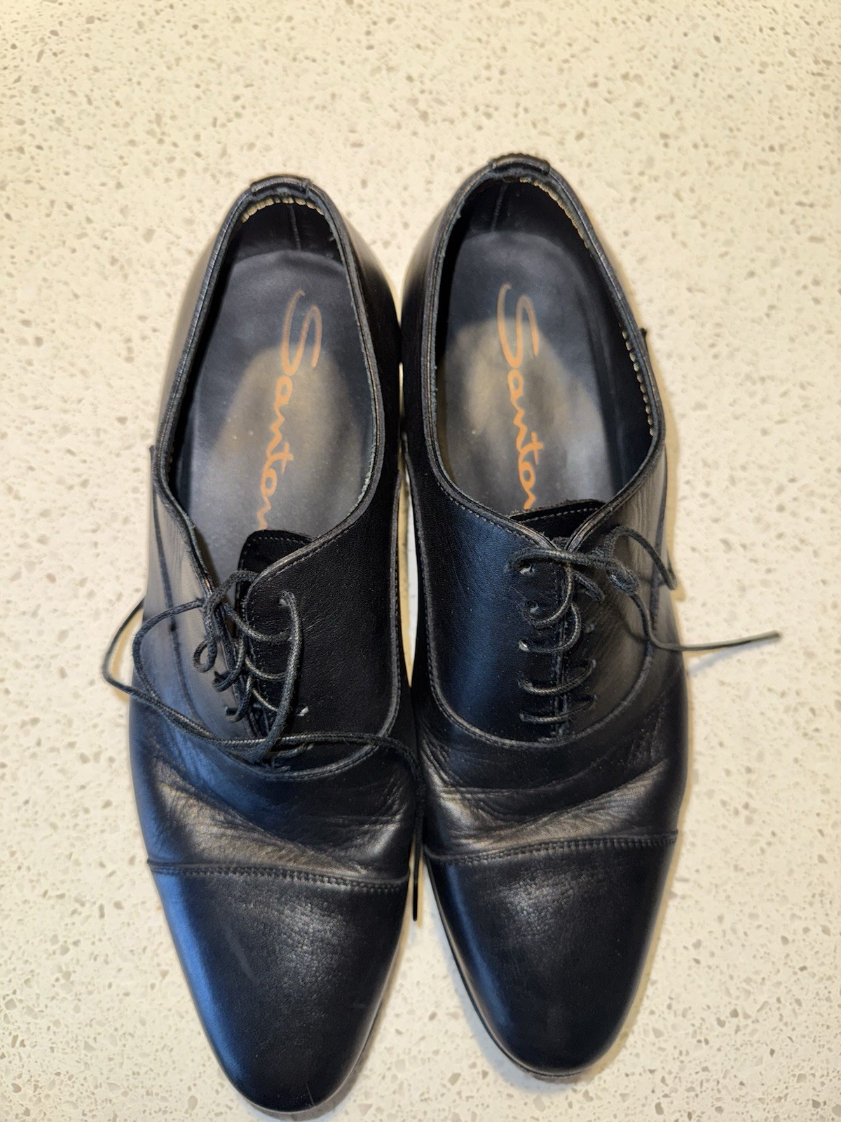 APL Santoni Oxford Uomo 8.5D Darian Punta a Cap Nero 2455