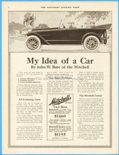 1917 Mitchell Motors Co Racine WI Junior 7 Passenger Vintage Car John W Bates Ad