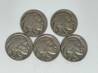 1927 1935 1936 1937 1937-D Buffalo Nickel Lot of 5