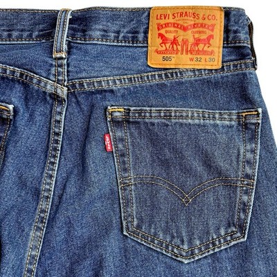 Levis 505 Regular Fit Straight Leg Jeans Mens 32x30 Blue Denim Medium Wash W32