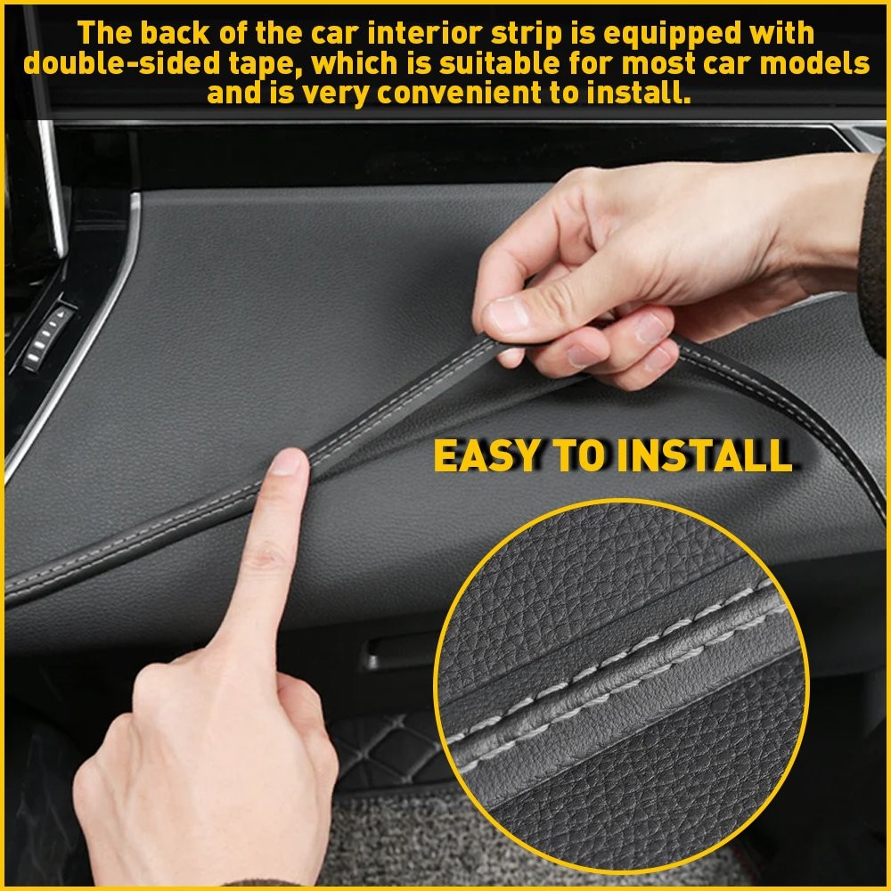 2M White Car Dashboard Decor Line Strip Sticker Moulding Trim Accessories alternate view 3