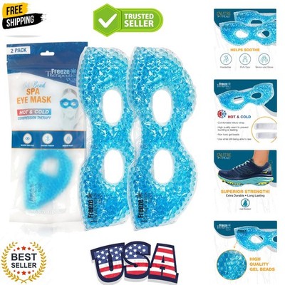 Merchant - 2 Redesigned Therapeutic Spa Gel Bead Eye Masks - Hot/Cold Reusabl...