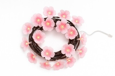 LED Lichterkette rosa Blüten - für Schlafzimmer, Hochzeiten & Partys