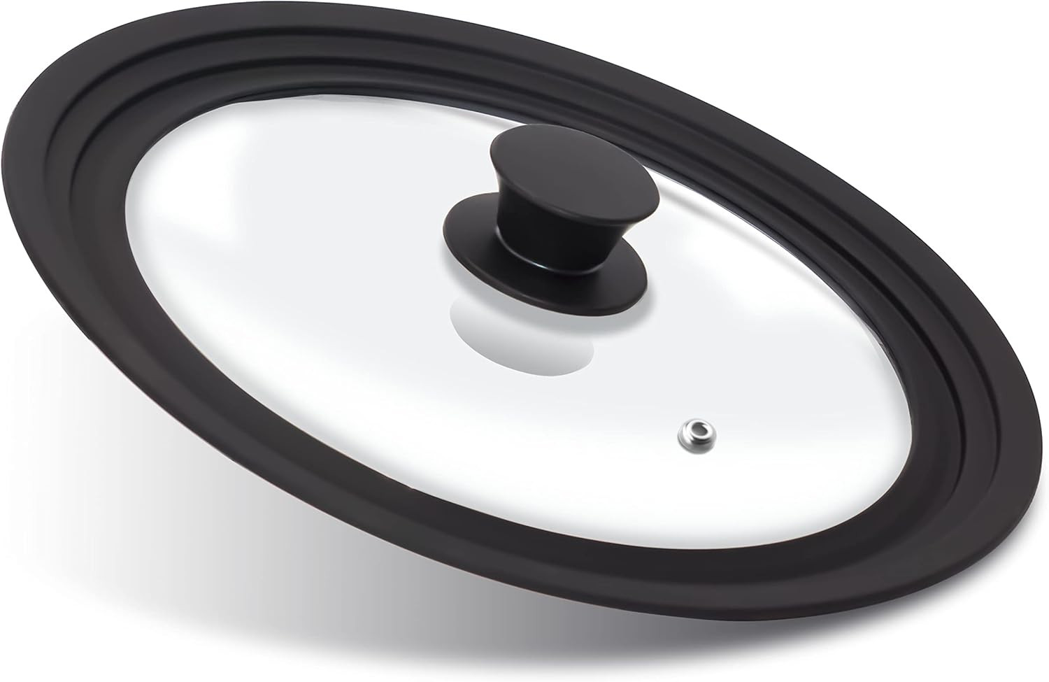 Silicone Universal Lid for Pots, Pans and Skillets - Tempered Glass Covered with