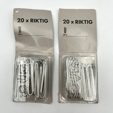 IKEA RIKTIG Curtain Hooks 1 Full Box+1 Partial Box *38 TOTAL HOOKS* 402.122.03