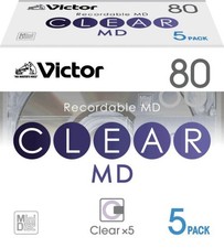 Victor MiniDisc 80 Min 5 Pack Clear MD-80QX5 Blank MD New Sealed Japan Import