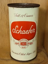 Schaefer Lager 12 oz. flat top steel can ALBANY NY