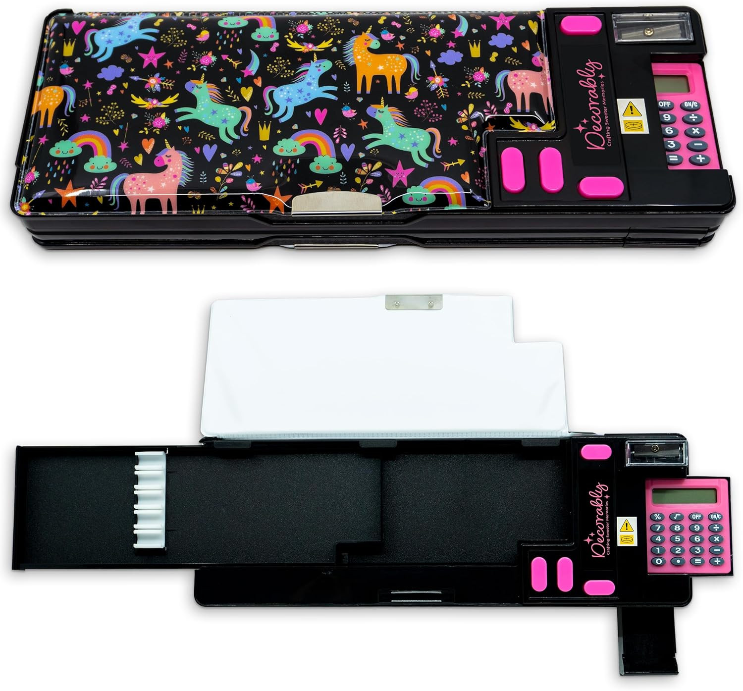 Case With Compartments, Calculator, Sharpener, Pen Slots A