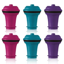 Vacu Vin Wine Saver Vacuum Stoppers – Set of 6 – Multicolor – Airtight Seal t...