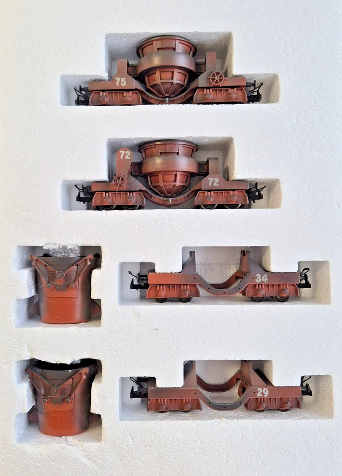 Trix 23933 H0 Wagen-Set „Schlacken-und Roheisenpfannenwagen“ geältert in OVP/J