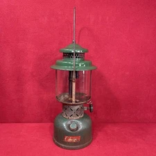 Coleman Lantern 1962 Model 220E Green Camping Lantern Double Mantle Gas Light