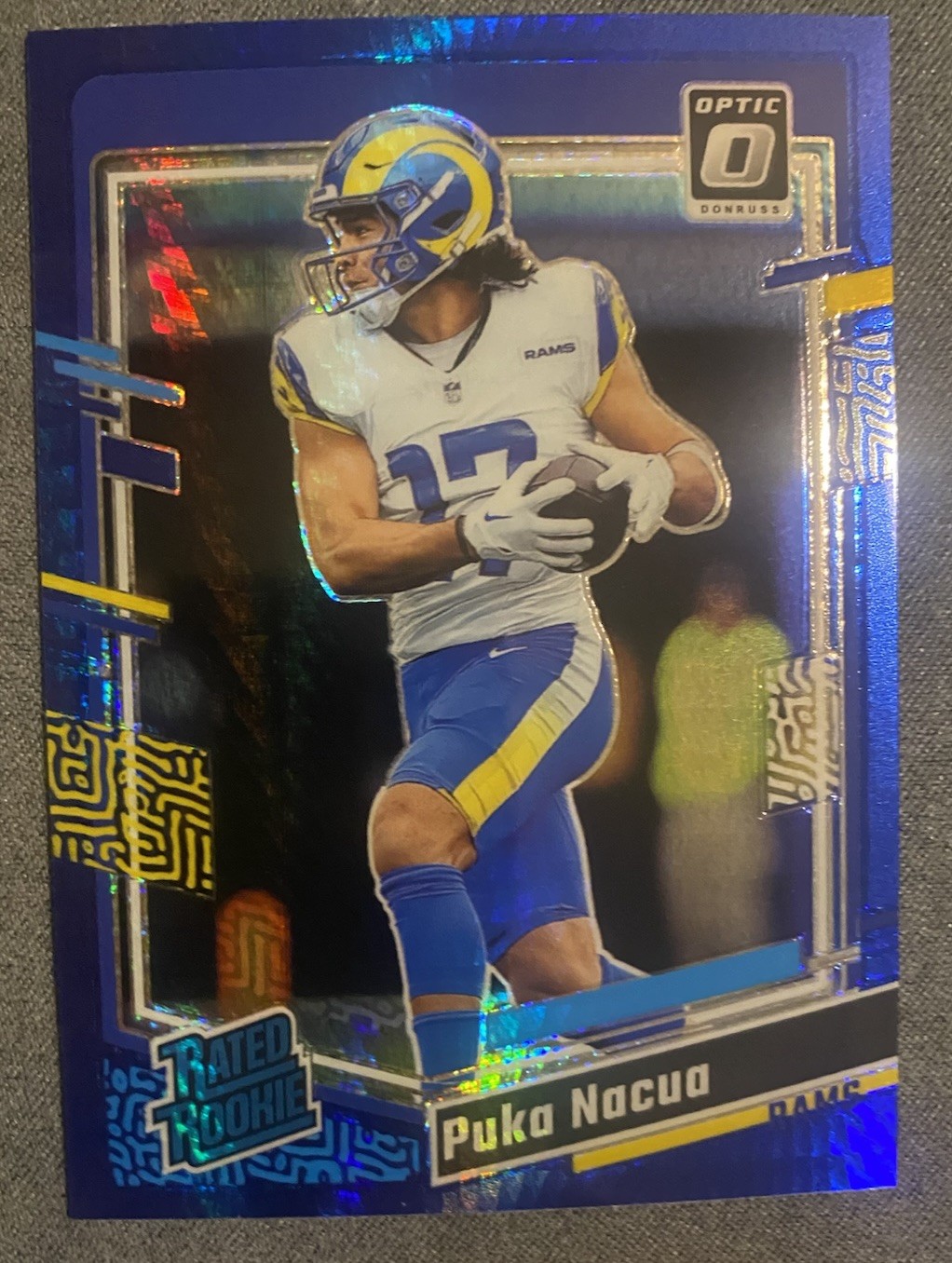 2023 Donruss Optic #238 Puka Nacua RC Rookie Blue Hyper Prizm Los Angeles Rams