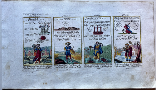 Alkolor geistl Emblemkupferstiche Bodenehr Simon Sommer Ameisen Rebus 1699 - Bild 1 von 7