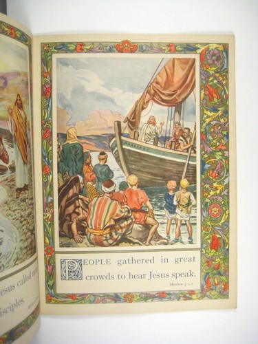 New Testament Picture Book 1940 Whitman Color illustrations Paperback - Foto 3 di 5