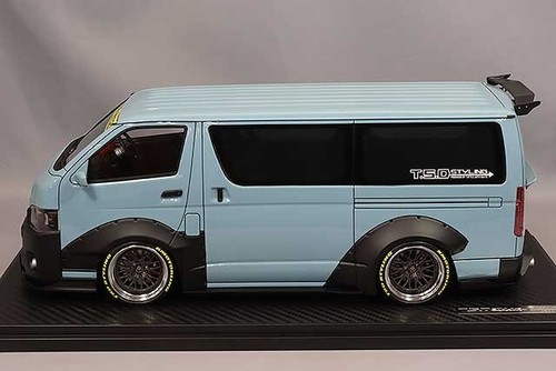 1/18 IG ignition #IG2803 Toyota Hiace Van T・S・D WORKS HIACE Blue Gray - Picture 2 of 3